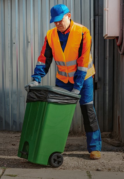 Image of a man cleaning a house