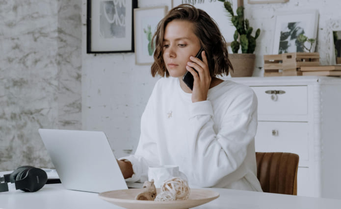 Image of a woman making a phone call