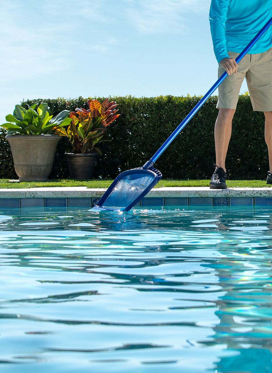 Image of a man working on a swimming pool